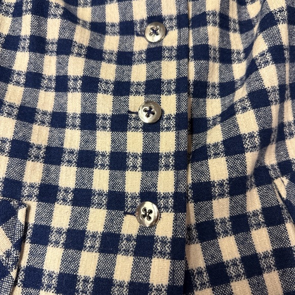 Vintage Navy White Check Wool Blazer – 70s Style - Picture 3 of 7
